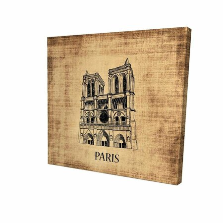 FONDO 16 x 16 in. Notre-Dame De Paris Illustration-Print on Canvas FO3333578